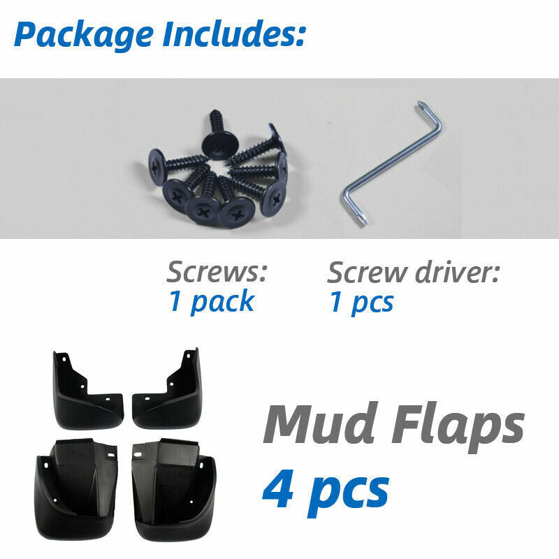 4ps Black Mudflaps Splash Guards Front Rear Mud Flap for Honda Accord 1998-2002