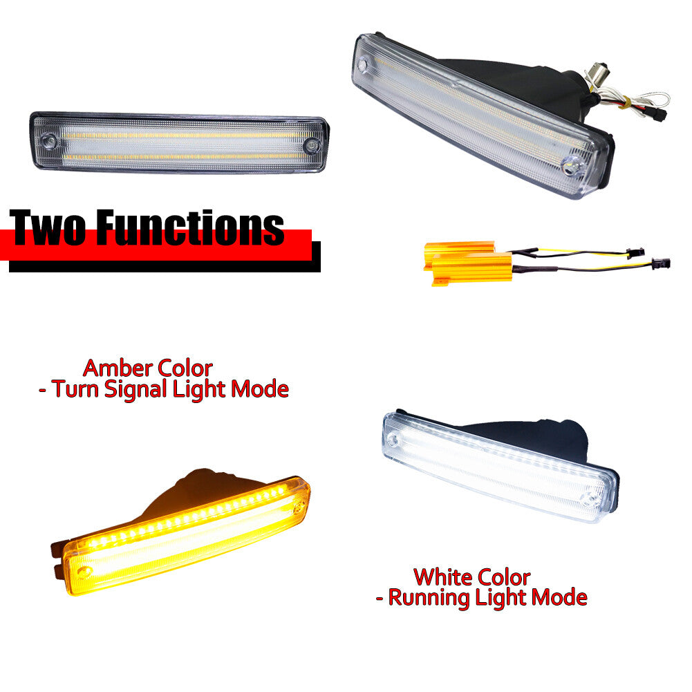 Transparent LED white DRL turn signal lights for 1990-1991 for Honda CRX