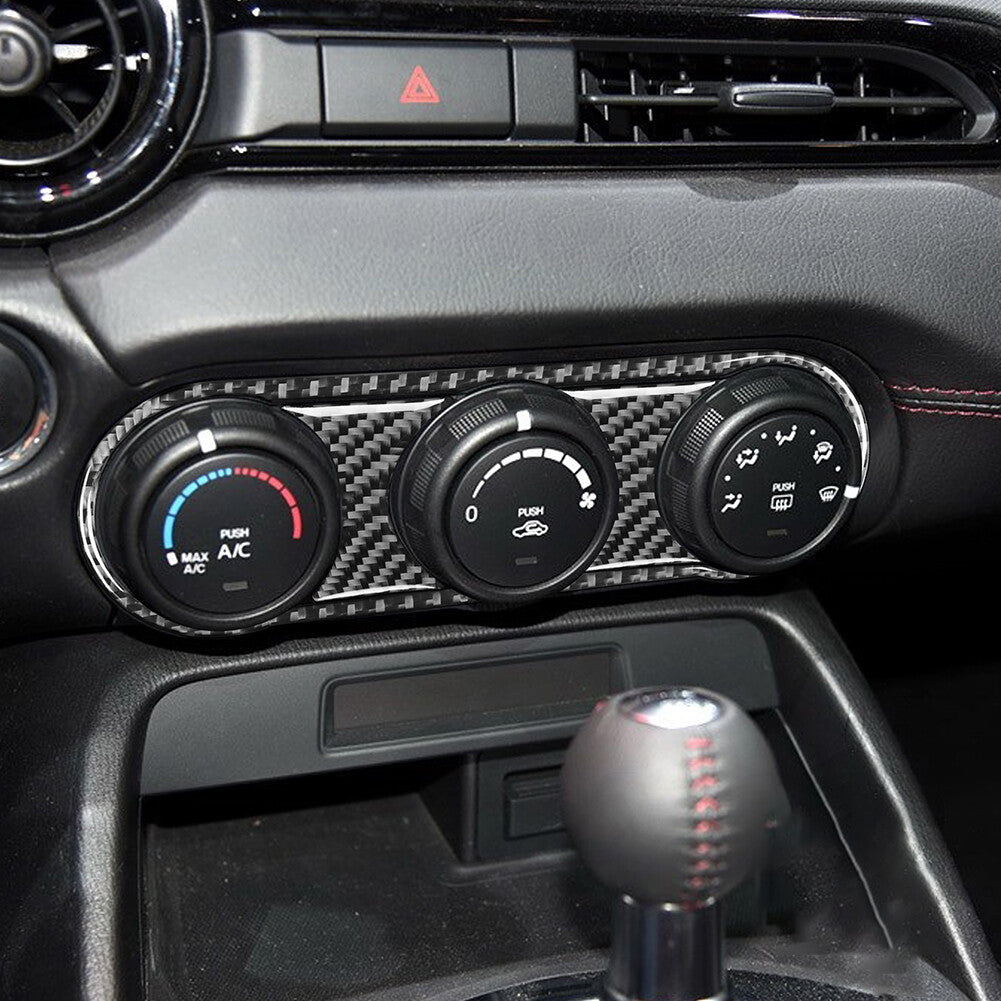for Mazda MX-5 2016-2020 Carbon Fiber Interior AC Switch Button Panel Cover Trim