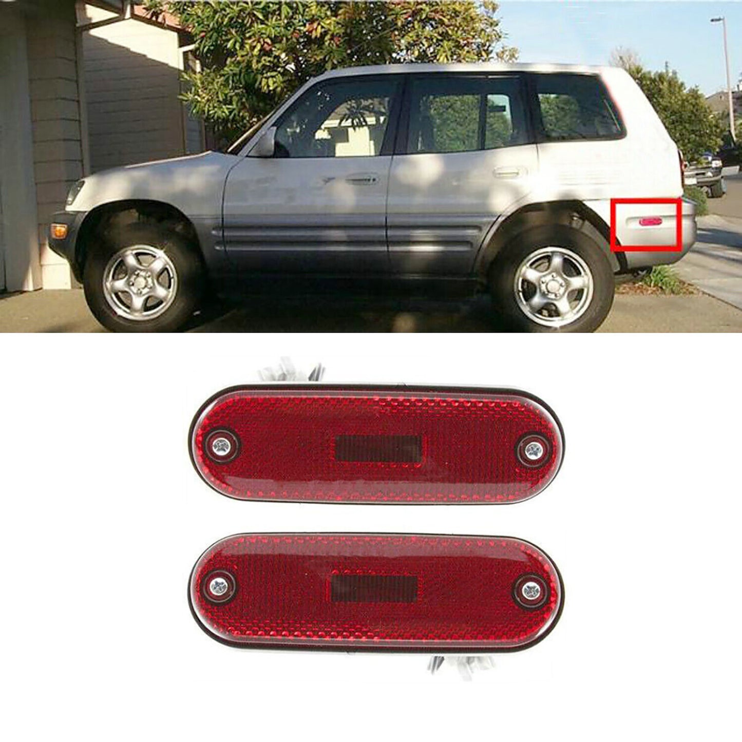 2x for Toyota rav4 1996-2000 Rear Reflector Side Marker Light Lamp with bulbs