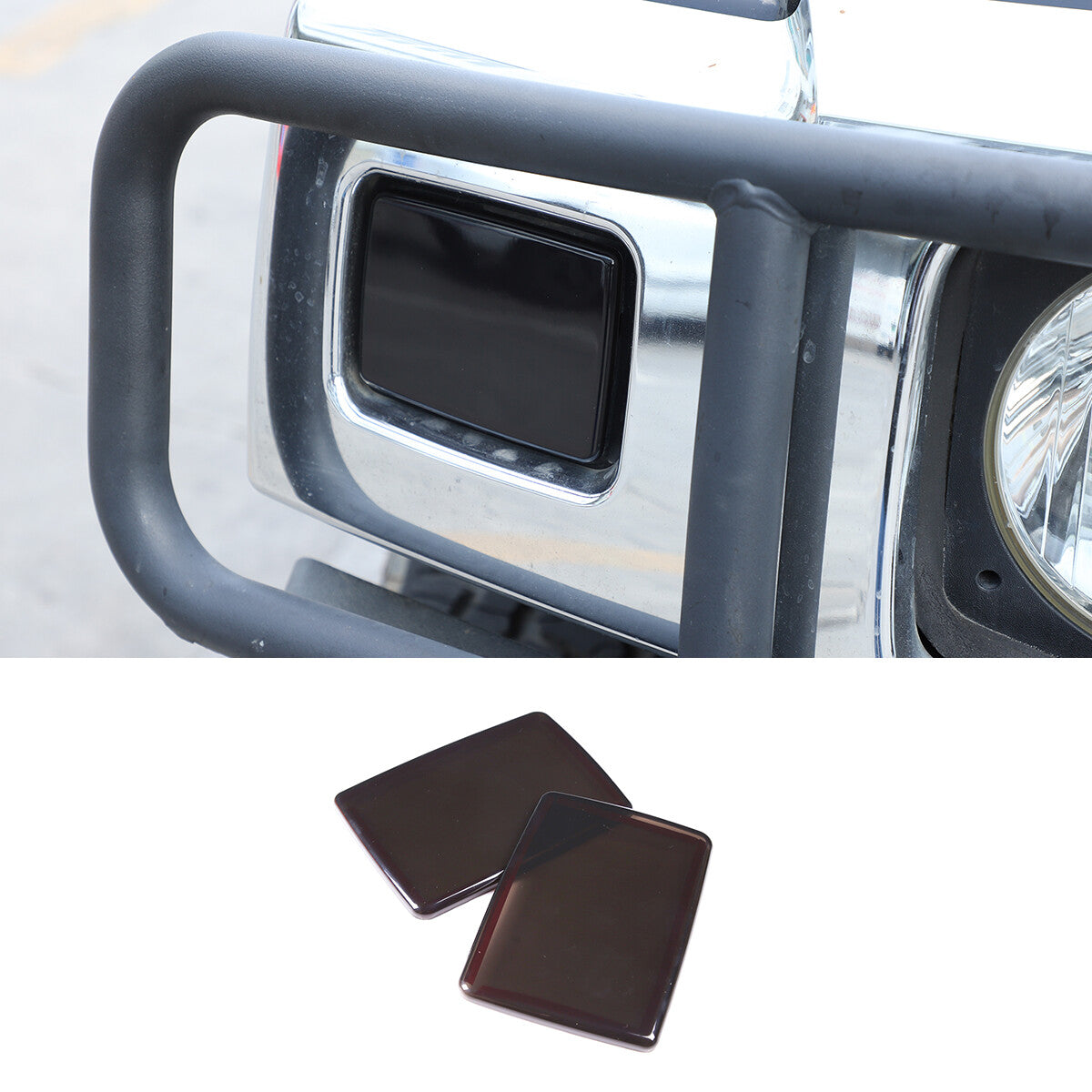 Smoked front turn signal light trim cover for Humme H2 2003-09