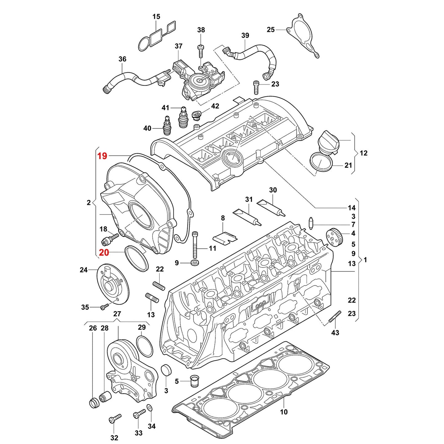 06H103483C Upper Timing Chain Cover Gasket for VW for Passat CC for Audi A3 for A4 1.8/2.0T