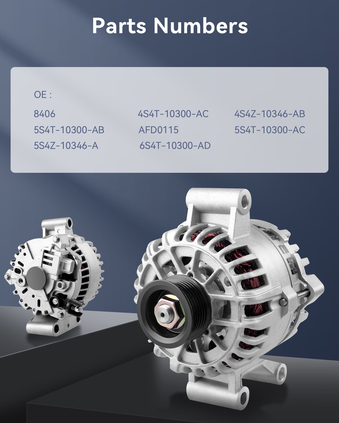 4S4T-10300-AC Silver Alternator 12V Fit for 2005 2006 2007 for Ford Focus L4 2.0L