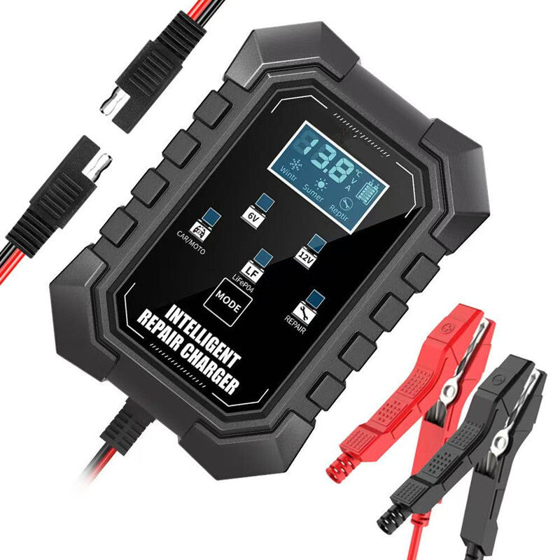 6V/12V Motorcycle for Smart Battery Charger for Lithium LiFePO4 Lead-Acid Battery