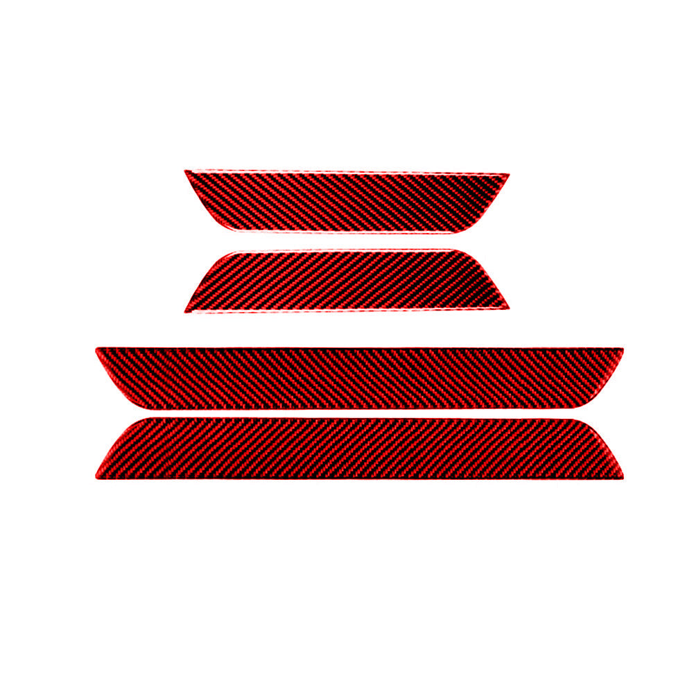 4x red carbon fiber door sill trim for Porsche Taycan 2019-2022