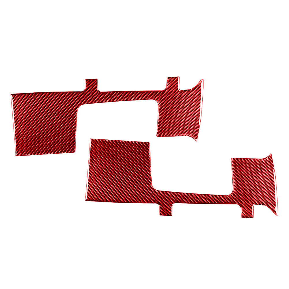 Car for Seat Belt Panel Cover Trim Carbon Fiber for Toyota Tundra 2014-2021 Red 2PCS