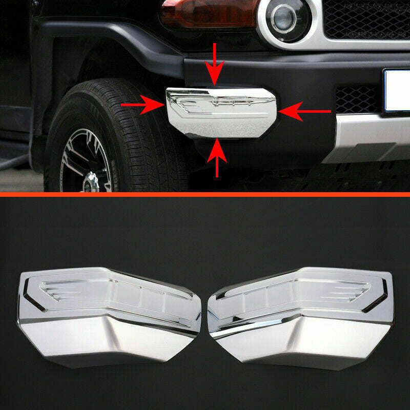 Chrome Car Front Bumper Corner Guard Cover Trim for Toyota FJ Cruiser 2006-2017