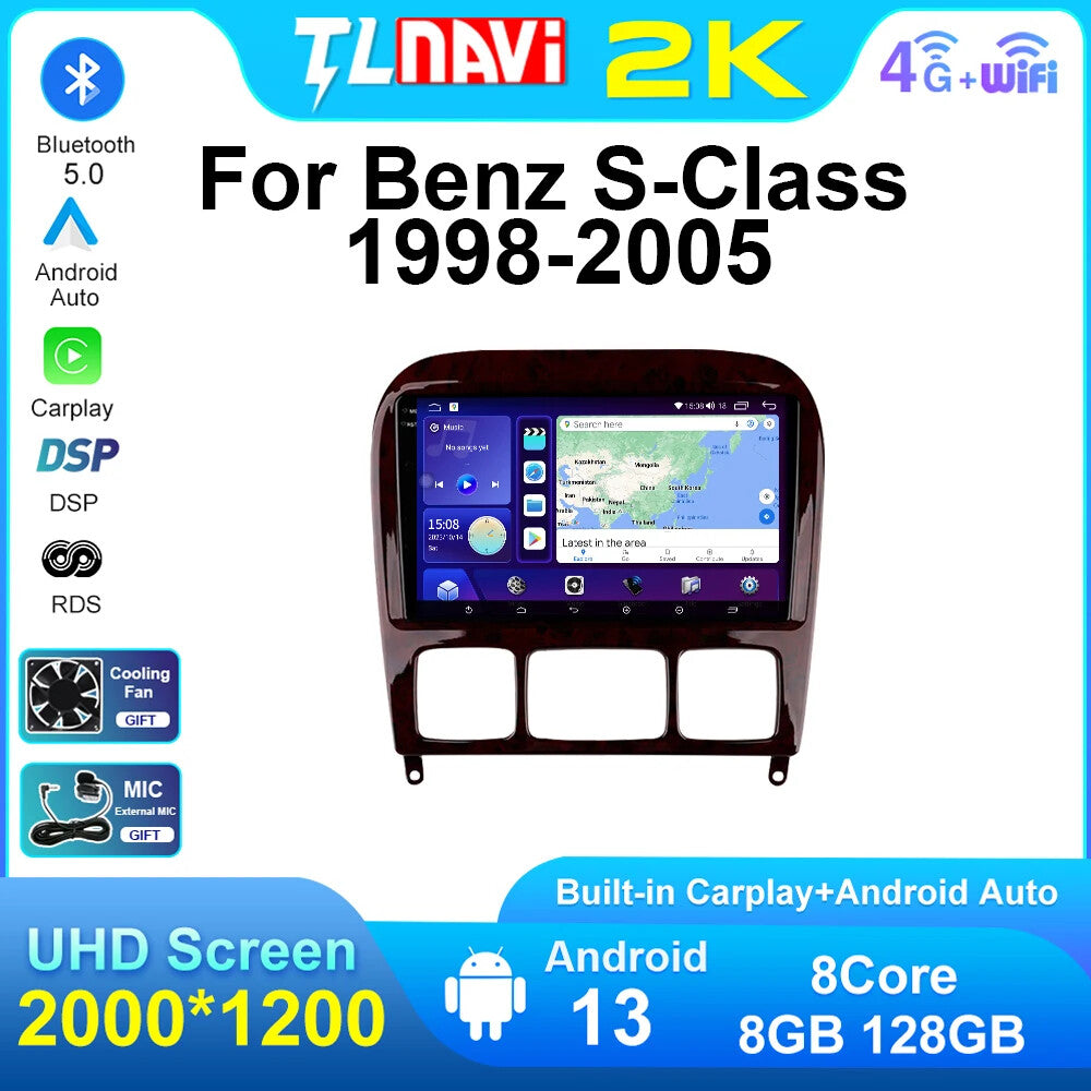 for Mercedes for Benz S-Class W220 Android CarPlay Car Radio GPS Multimedia Screen