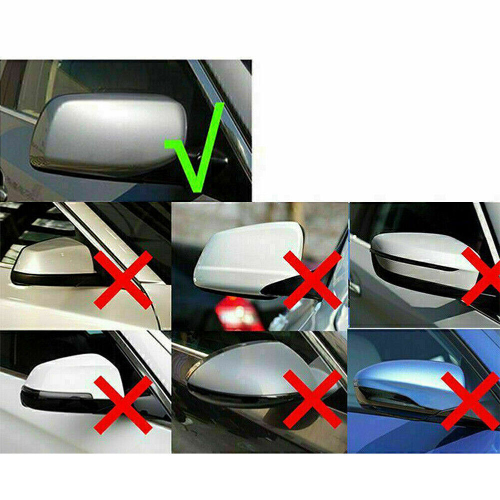 Pair Rear View Mirror Rearview Mirrors Cover Trim Black for BMW E60 E61 2004-07