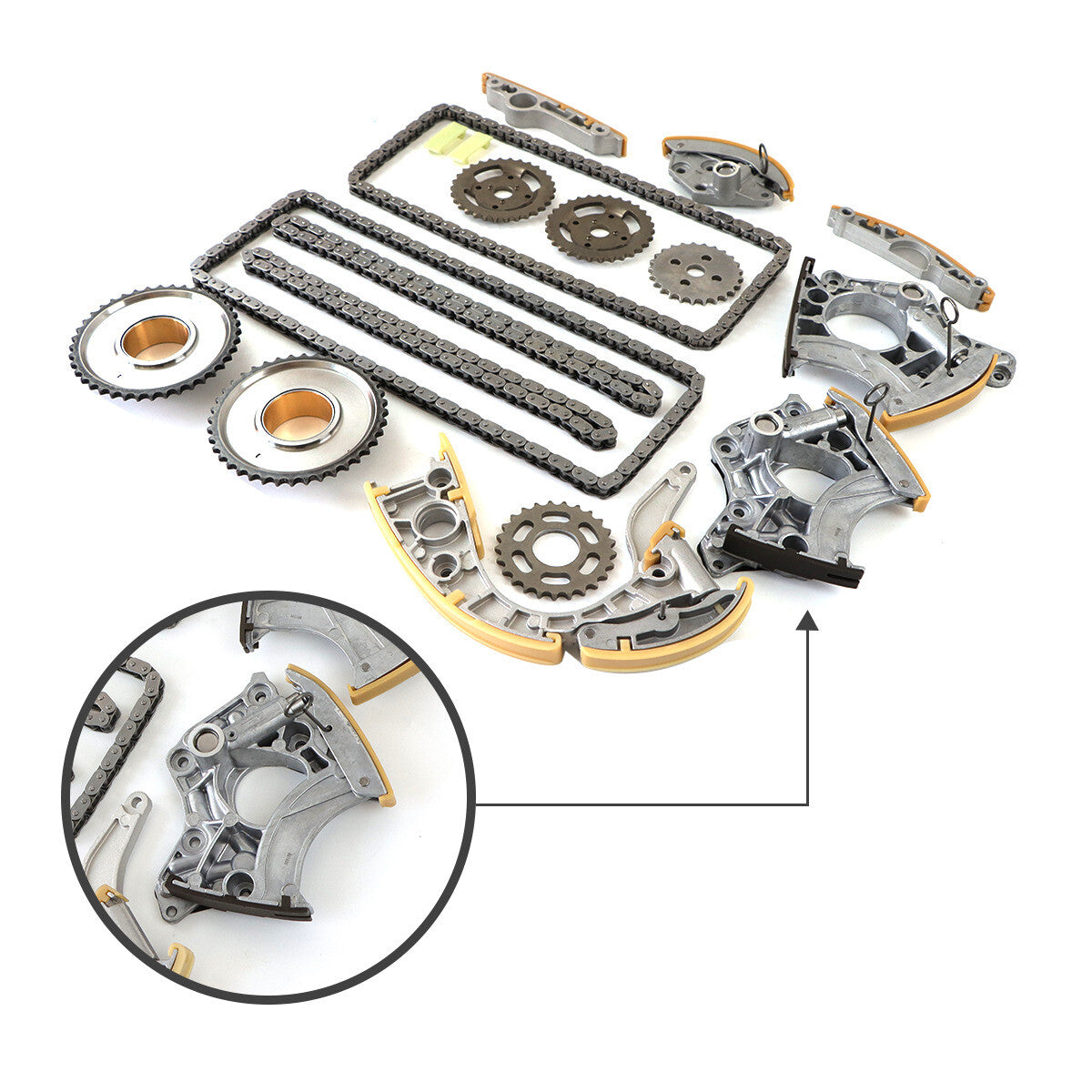 Engine Timing Chain Tensioner Guide Sprocket for VW for Audi BAR BVJ BUJ BSM CAU 4.2
