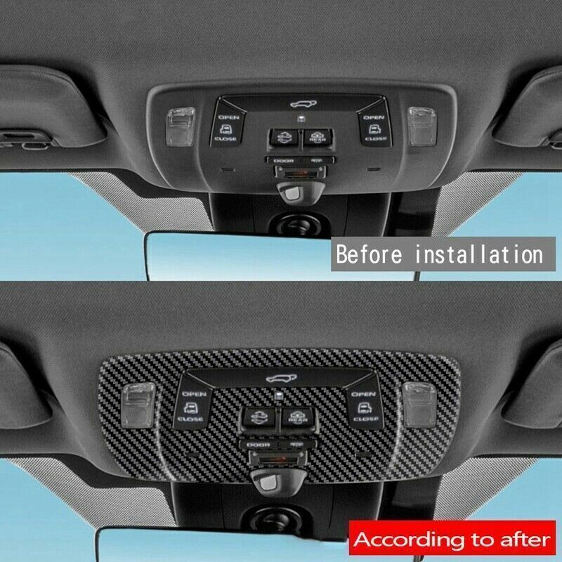 Carbon Fiber Car Front Reading Light Lamp Cover Trim for Toyota for Sienna 2021-2023