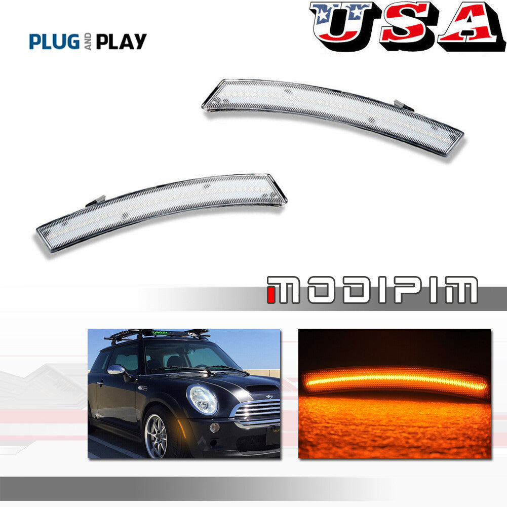 Front-mounted amber LED light with clear lens suitable for 02-08 for Mini Cooper R50 R52 R53