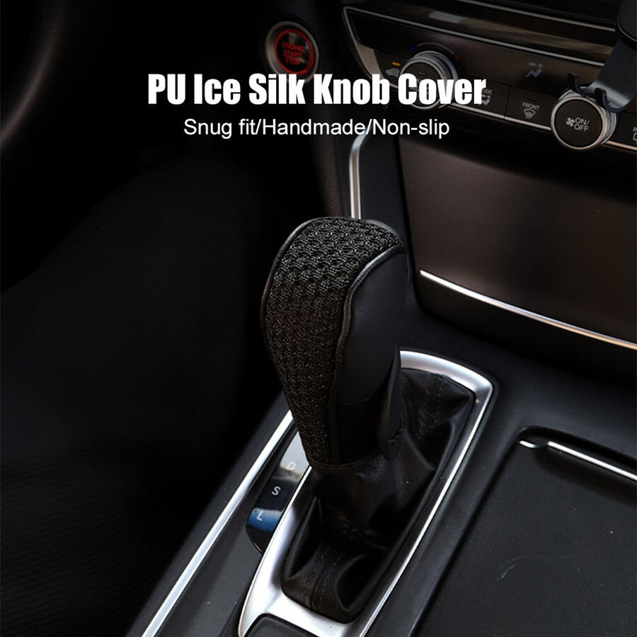 Accessory Car Gear Shift Knob Cover Protector Shifter Rod PU Ice Silk Anti Slip