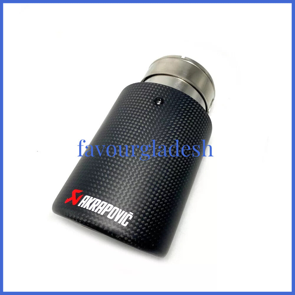 1PCS Universal AKRAPOVIC Exhaust Tip Muffler Pipe Carbon Fiber 51mm-89mm