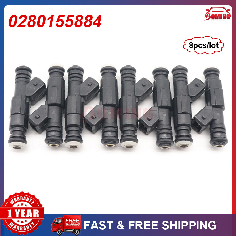 Pack 8pcs New Fuel Injectors 0280155884 for Chevy EXPRESS for GMC K2500 K3500