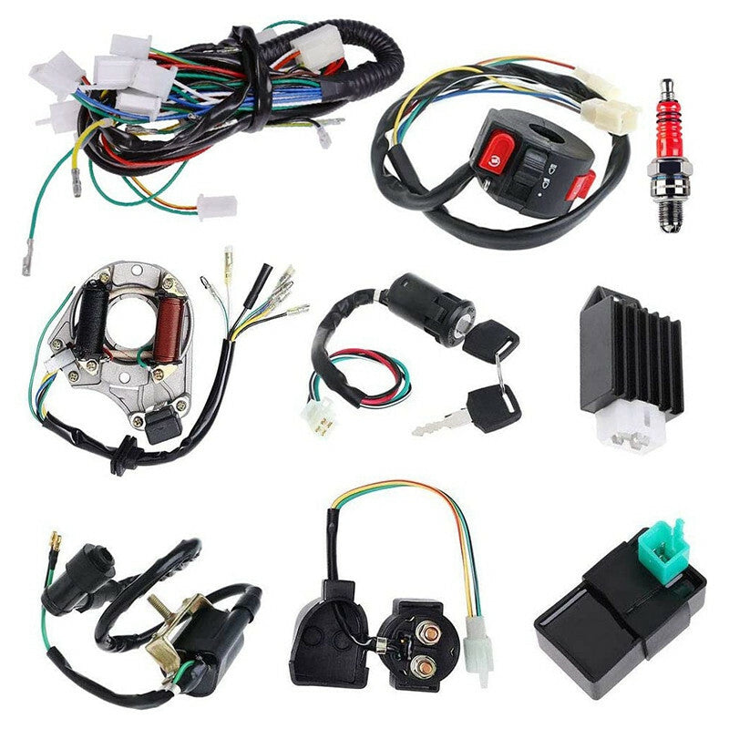 50cc-125cc Electric Dirt Bike ATV CDI Wire Harness Stator Assembly Wiring Kit