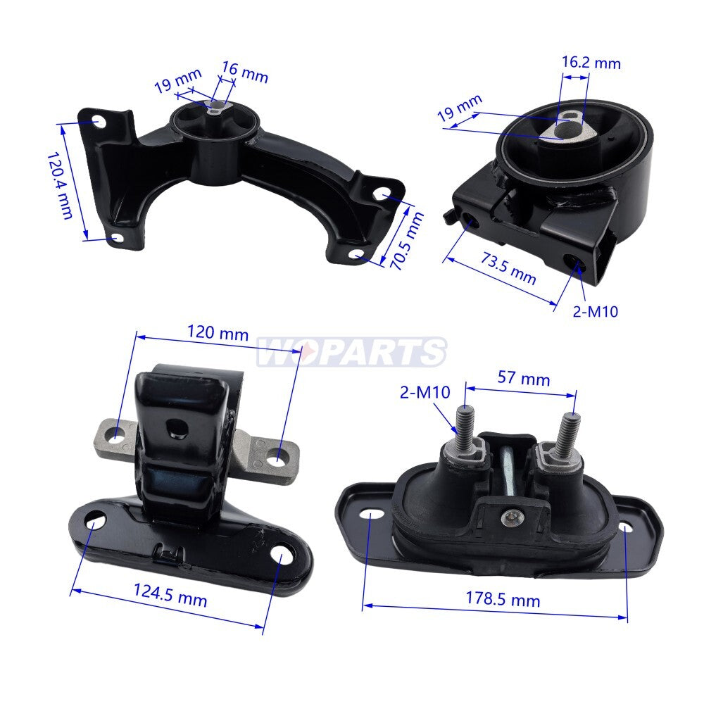 4PCS MotorTrans Mount Set Fit for 07-13 for Chrysler for Dodge Avenger 2.4/2.7/3.5L