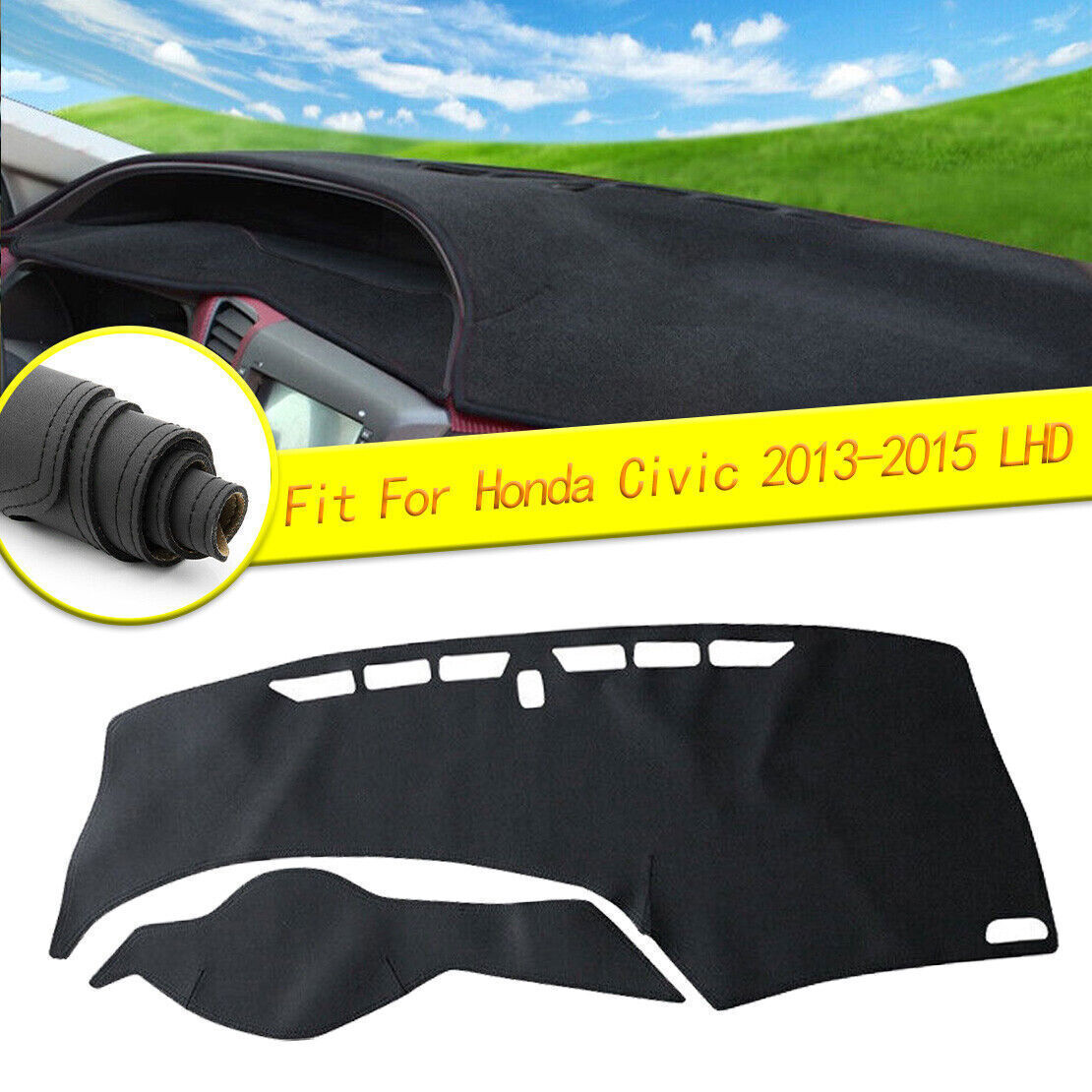 PU leather Dashboard Dash Mat Non-slip DashMat Sun Shade for Honda for Civic 13-2015
