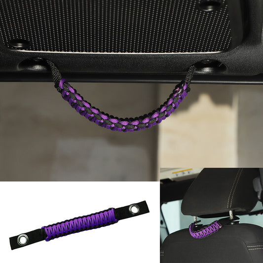 Headrest Top Roll Bar Grab Handles Grip for Jeep for Wrangler YJ TJ JK JL JT¡Á1Purple