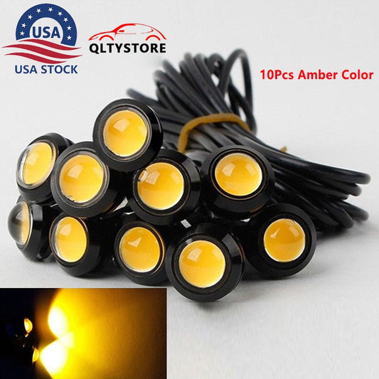 10 LED 18mm for Eagle Eye Car Motor Daytime Running DRL Tail Backup Bulbs Amber