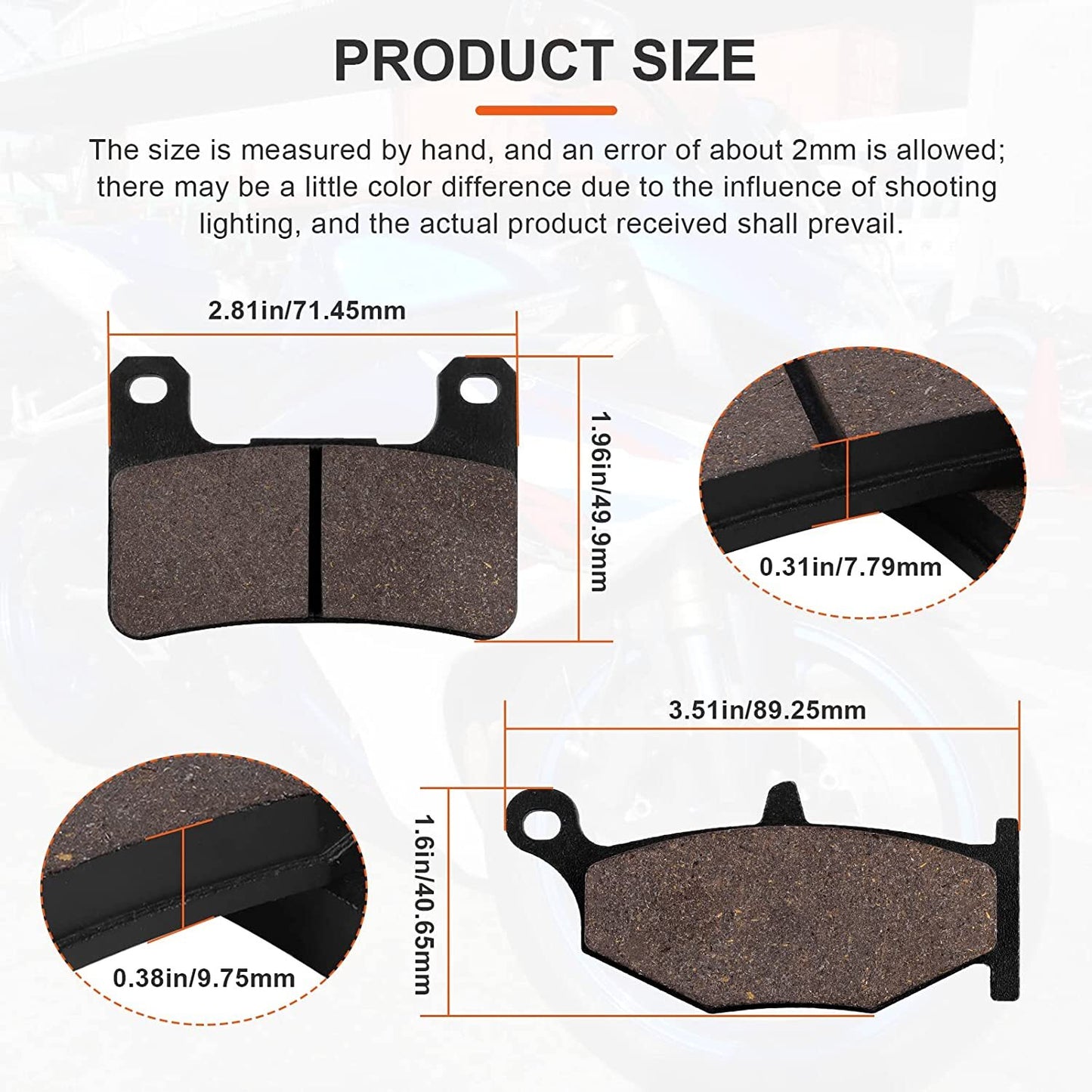 Brake Pads for Suzuki GSXR600 GSXR750 K6/K7/K8/K9/L0 2006-10 GSXR1000 K7/K8 2007