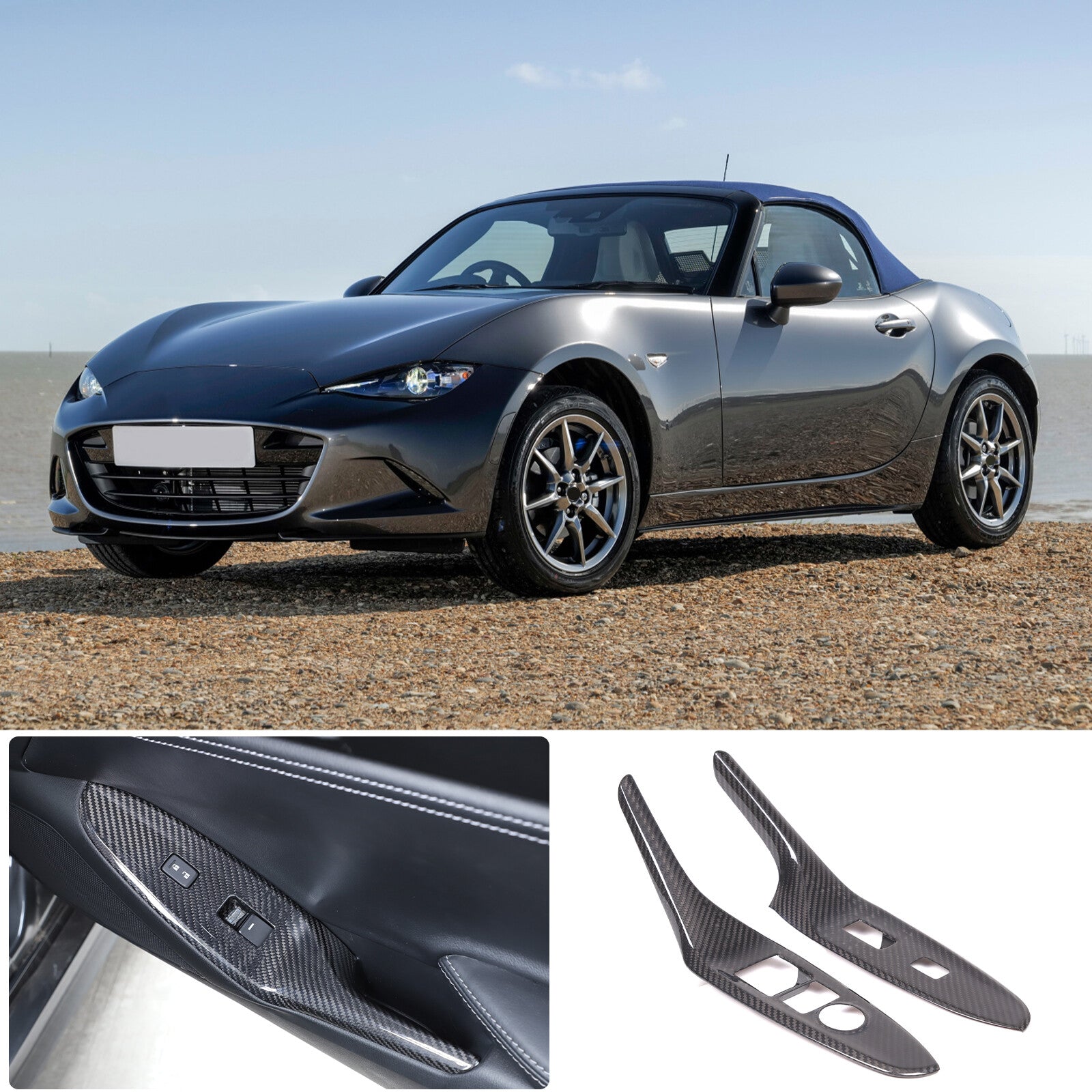 Silver stainless steel gear-shaped button frame decorative cover for Jaguar XF 2008 - 2015