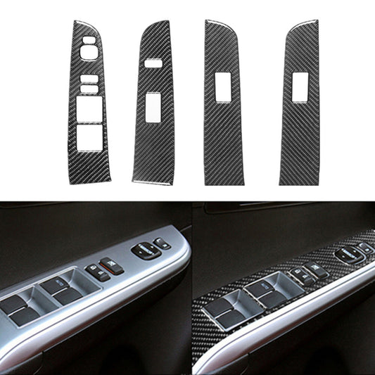 4Pcs Carbon Fiber Car Window Lock Lift Panel Frame Trim for Toyota for Camry 2012-14