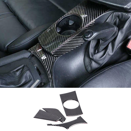 for BMW X3 E83 2006-2010 Real Carbon Fiber Middle Console Water Cup Frame Trim