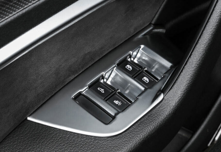 for Audi A6 A7 2019-24 Matte Silver Inner Door Window Switch Lift Cover Trim 4P