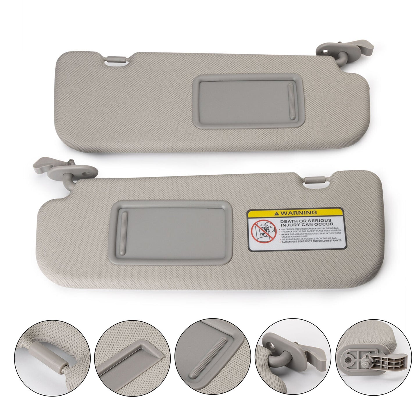 2PCS Car Sun Visor Right +Left Side for Hyundai for Elantra Gray 852103X000TX NEW