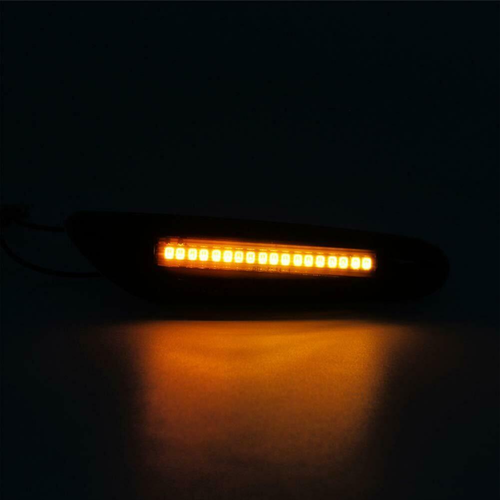 Two sequential smoked turn signals for BMW E90, E91, E92, and E93 LED markings.