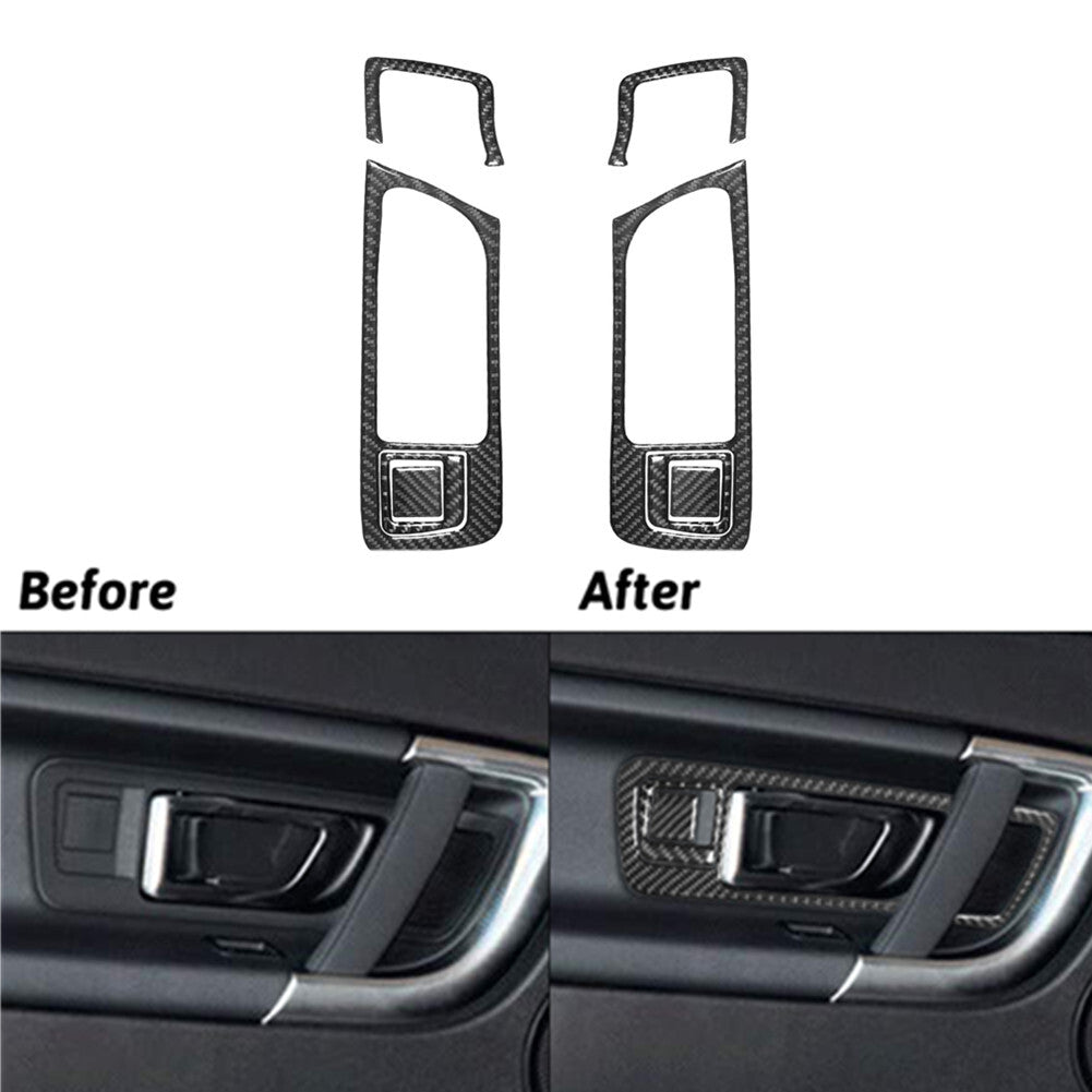 8x Carbon Fiber Door Pull Cover Trim for Land Rover Discovery Sport 2015-2019