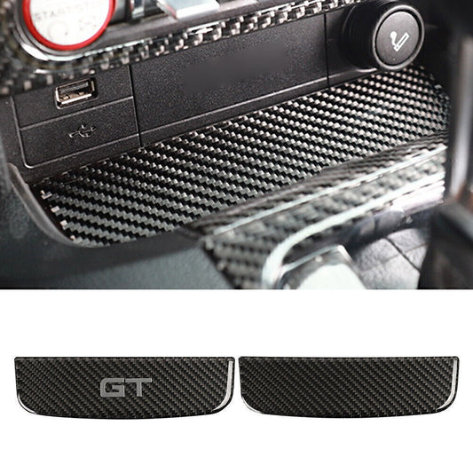 for Ford for Mustang 2015-2019 2018 Carbon Fiber Interior Storage Box Trim Cover