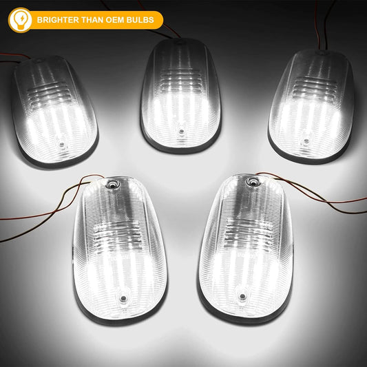 5 White LED Cab Roof Marker Lights for 2003-2018 for Dodge for Ram 1500 2500 3500 Trucks
