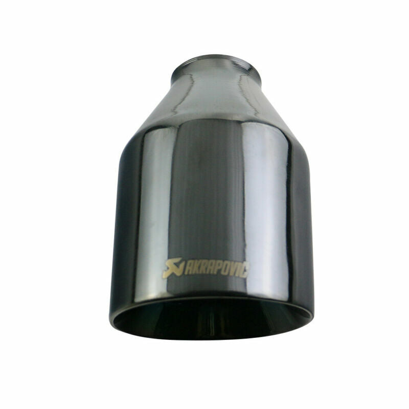 1PC Universal 2'' ID 4'' outlet Exhaust End Tips Muffler Black Tip Slant Tip