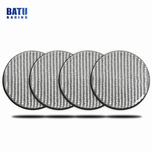 Silver Carbon Fiber Cup Holder Pad Water Cup Slot Non-Slip Mat Car AccessoriesX4