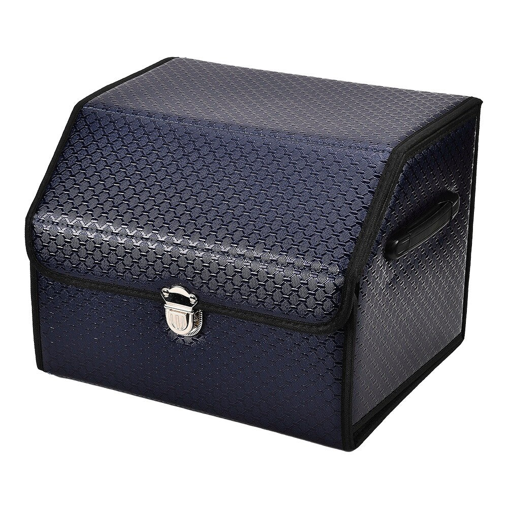 Car Trunk Organizer Luxury Foldable Car Boot Tidy Storage Box With Lid Navy
