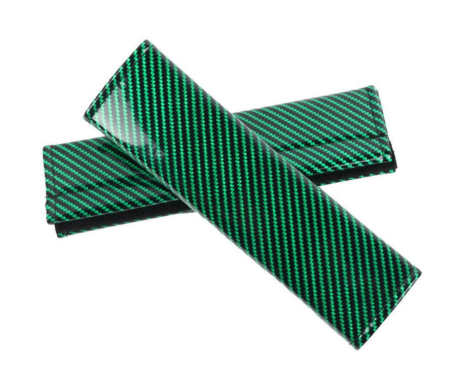 2-Piece Car Seatbelt Covers & Shoulder Belt Pads - Green Carbon for Honda for Acura
