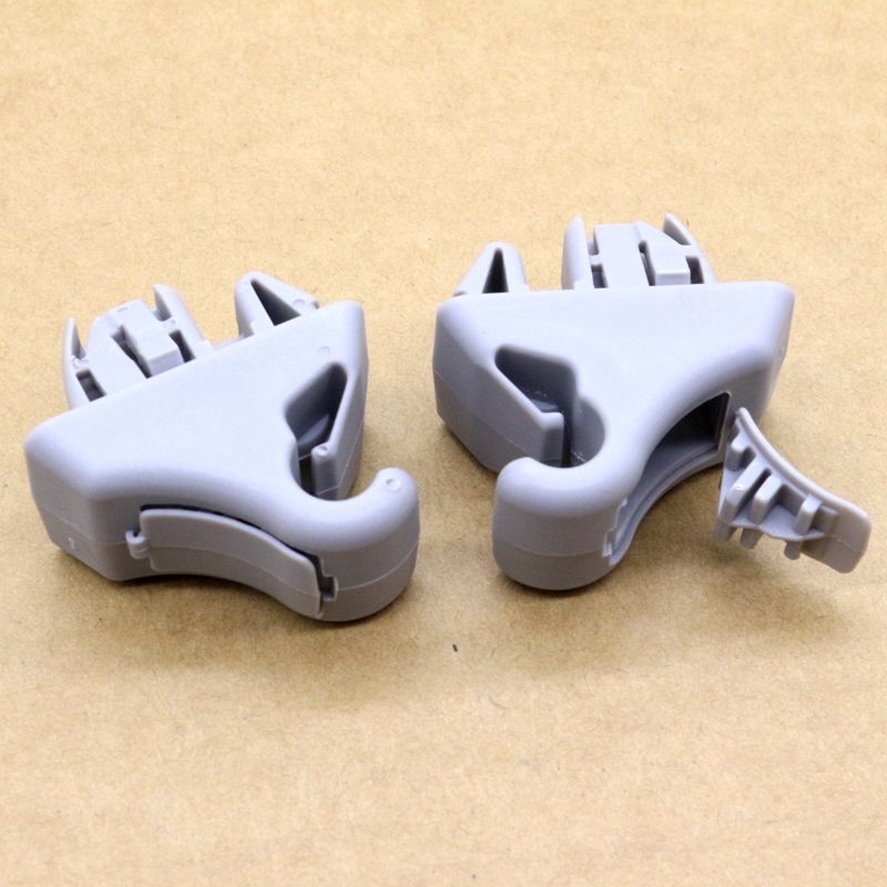 2-Piece Gray Sun Visor Clip Kit for Mitsubishi Pajero Montero III 2001-2006