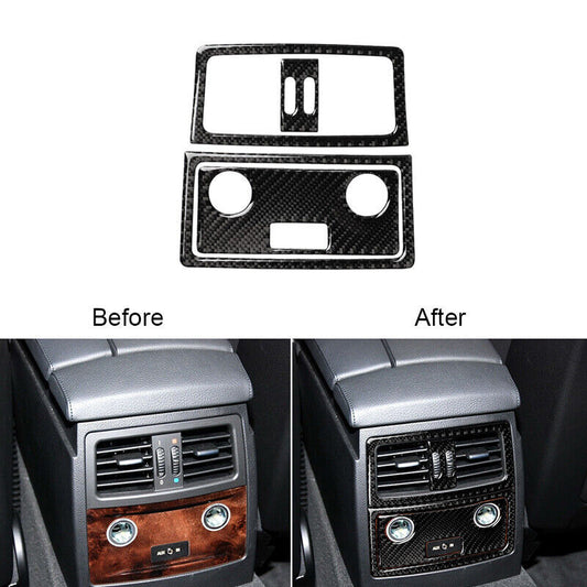 Carbon Fiber Rear Air Outlet Panel Cover Trim for BMW E60 5Series 05-10