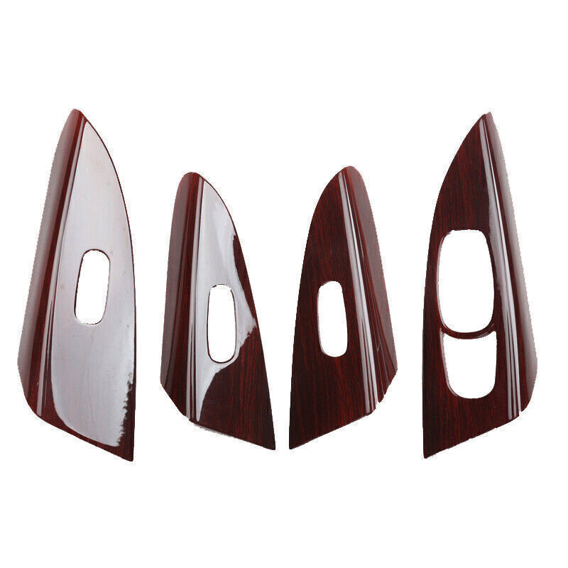 Glass Window Lifting Lock Panel Trim 4 Fit for Nissan Sentra 2013-2019 Red Wood
