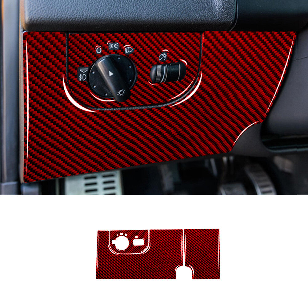 Red Carbon Fiber Headlight adjustment Panel Cover Trim for Audi TT 8N 2001-2006