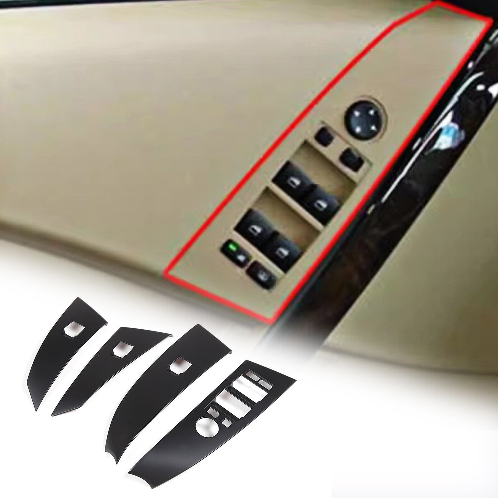 2-Pack ABS Gloss Black Side Ventilation Frame Decorative Covers for Corvette C6 2005-2013