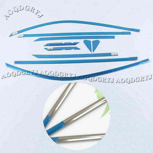 for LEXUS LX570 2016-2021 Chrome Steel Windows Strip Sill Molding Cover Trim 10p