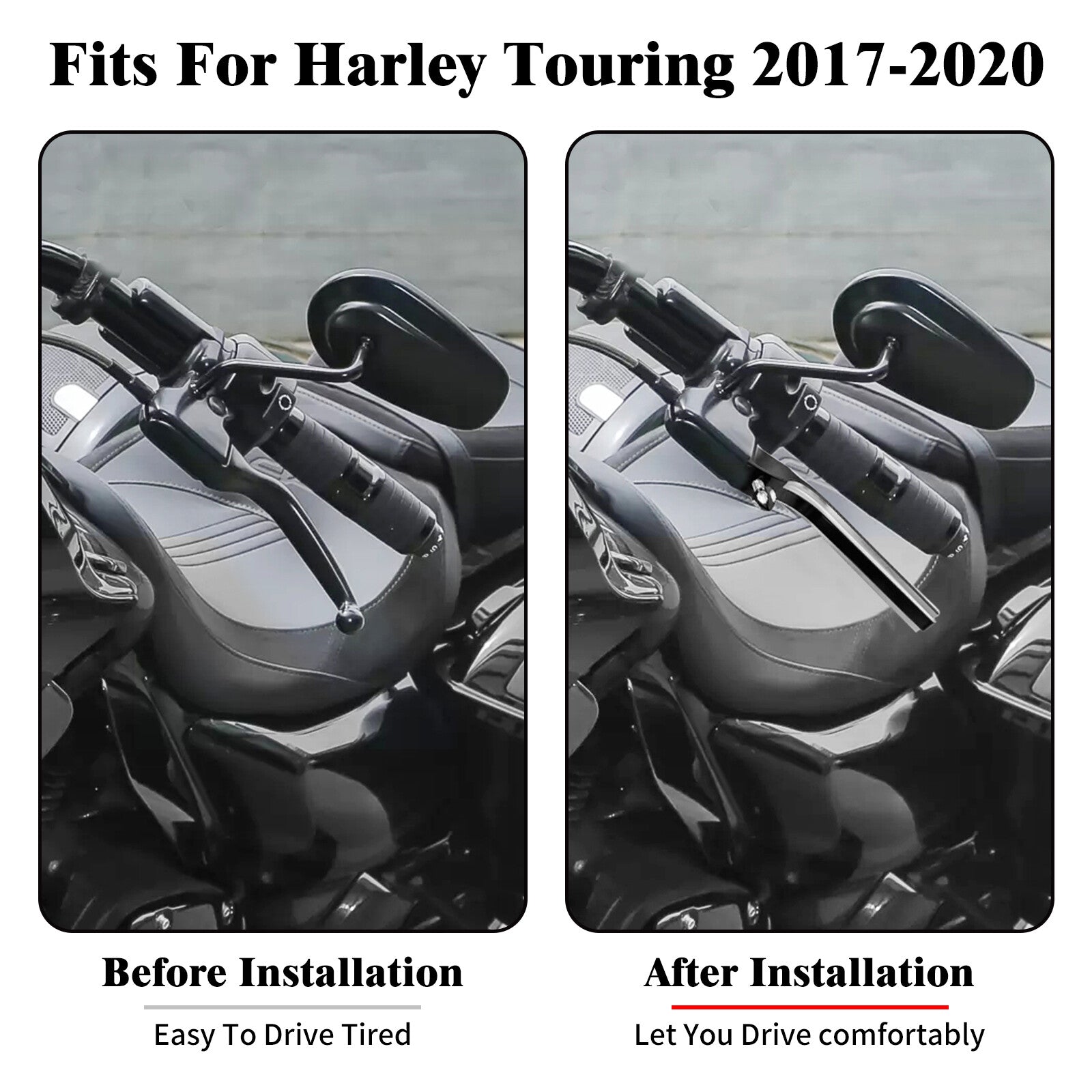 Black Brake Clutch Levers for Harley Touring Street Electra Road Glide 2017-2020