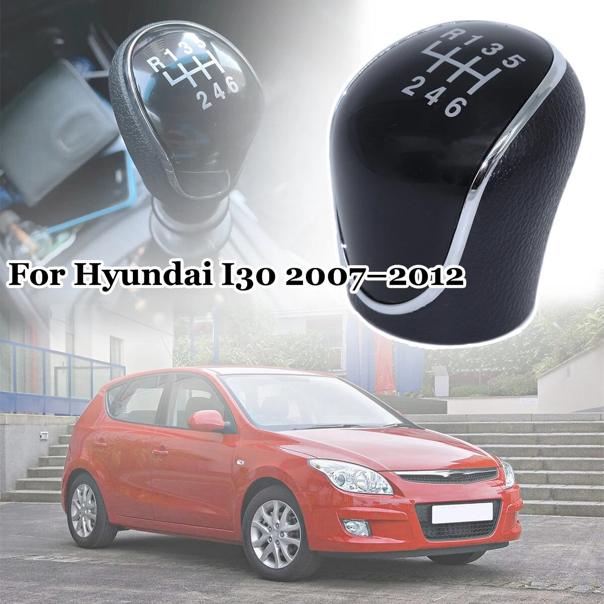 6Speed+R Manual Gear Shift Stick Lever Knob Chrome M10 for Hyundai I30 2007¨C2012