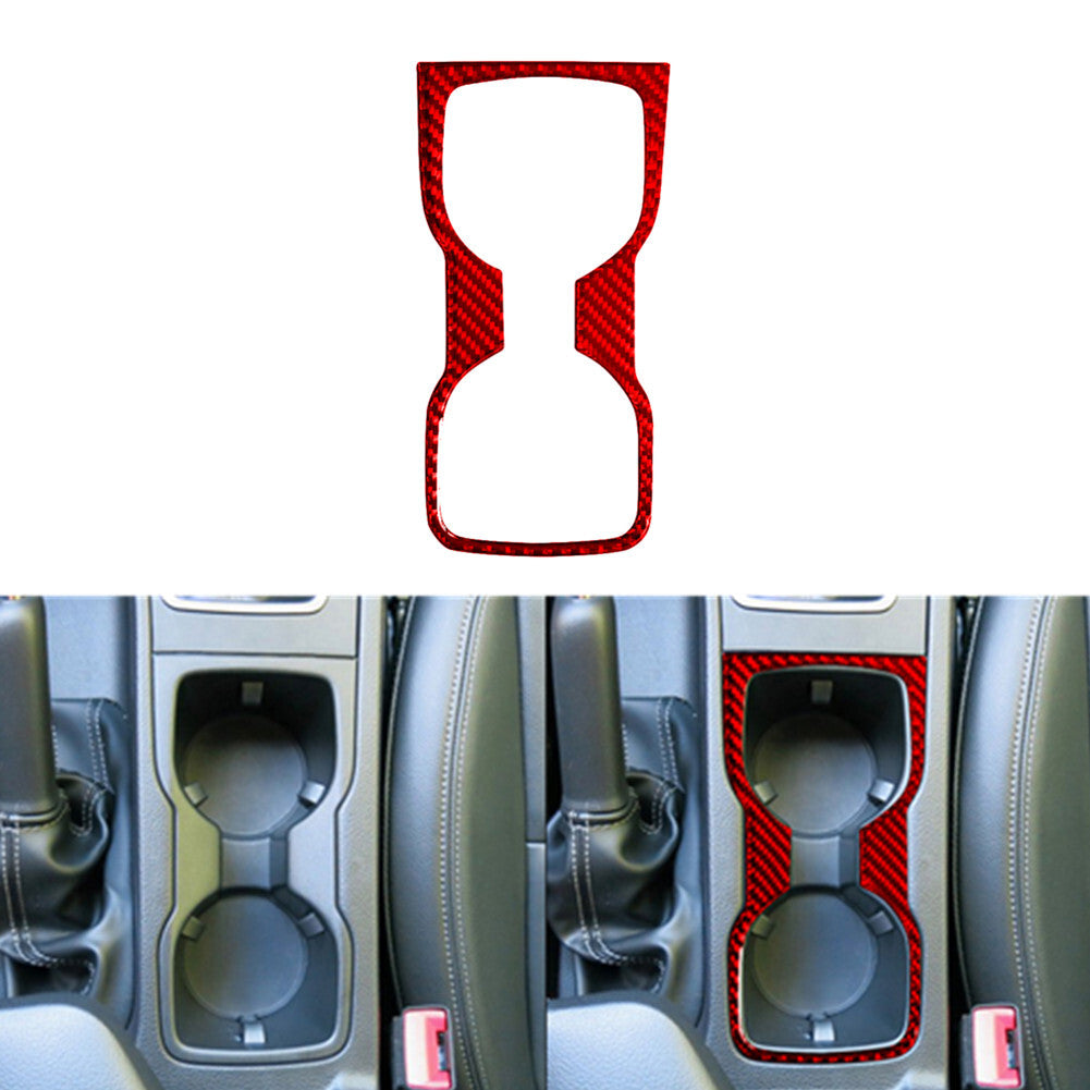 Red Carbon Fiber Center Cup Holder Frame Cover Trim for Ford Ranger 2019-2022