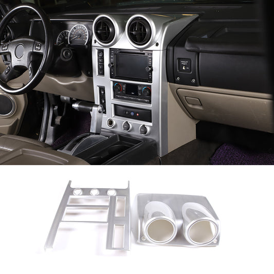 Carbon fiber ABS navigation center control trim cover for Honda Pilot 2019 - 2022