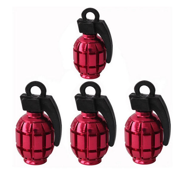 4-piece car tire valve cover rod air dust cover, black, suitable for Chevrolet