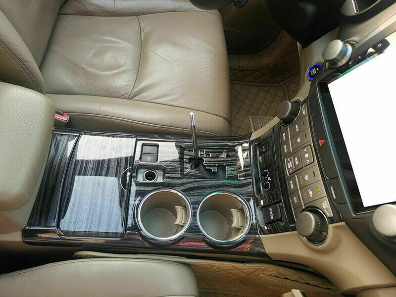 for Toyota Highlander 2008-2013 Interior Gear Shift Panel Cover Wood Grain Decor